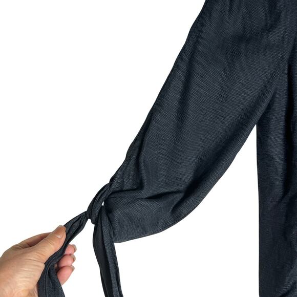 Cartonnier x Anthropologie Lloyd Single Button Tie Sleeve Blazer Jacket 10 Black - Picture 4 of 7